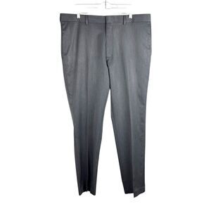 Perry Ellis Pants Men 36 x 30 Grey Slacks Trousers Flat Front Bottoms
